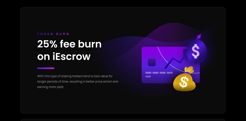 iEscrow interface showing dynamic animations and modern financial design